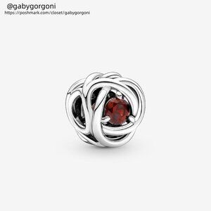 Pandora January Red Eternity Circle Charm|Pendant